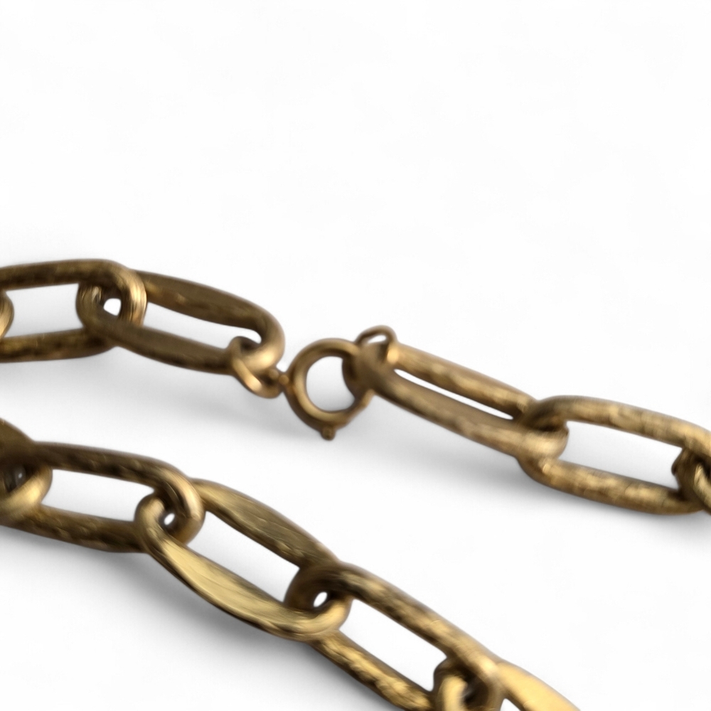 Vintage Gold-Tone Elongated Link Chain Necklace – 23" – Statement Layering Piece - Picture 4 of 4